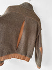 ITALIAN LABEL - 1980s WOOL BOMBER JACKET WITH LEATHER PANELS