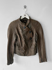 VIVIENNE WESTWOOD - 2000s ASYMMETRIC FRONT LEATHER JACKET