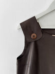 ITALIAN LABEL - 1990s LEATHER DUNGAREE DRESS