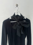 DRIES VAN NOTEN - late 1990s LONG SLEEVE TOP WITH OVERSIZED SCARF COLLAR