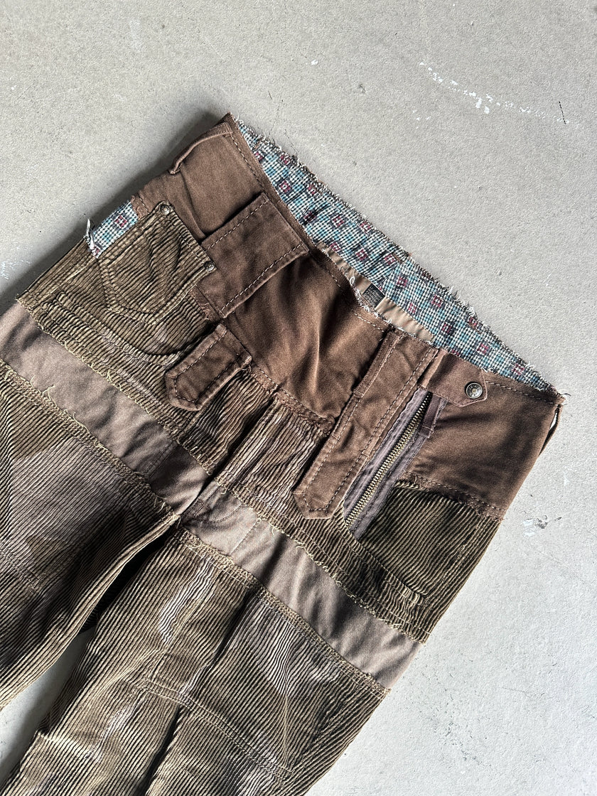 MARITHÉ + FRANÇOIS GIRBAUD - 2000s CORDUROY CARGO TROUSERS WITH SIDE ZIP