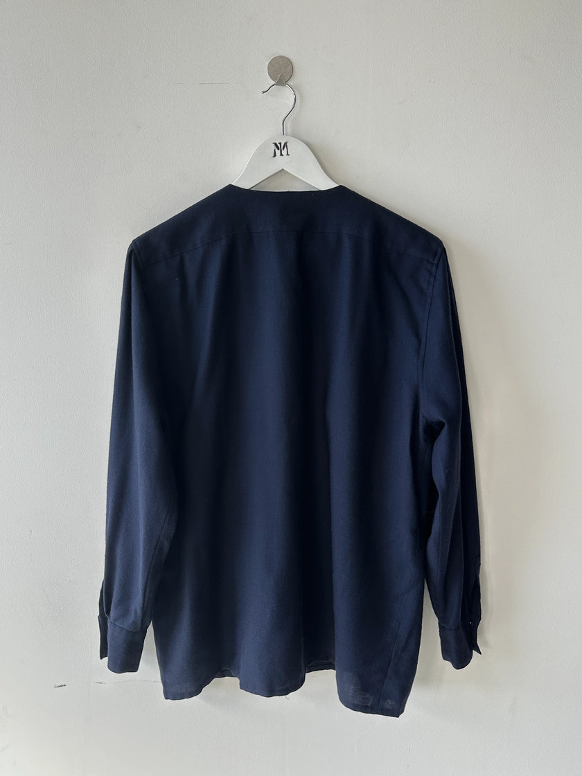 TRUSSARDI - 1980s RELAXED BLOUSE WITH PIPING DETAILS