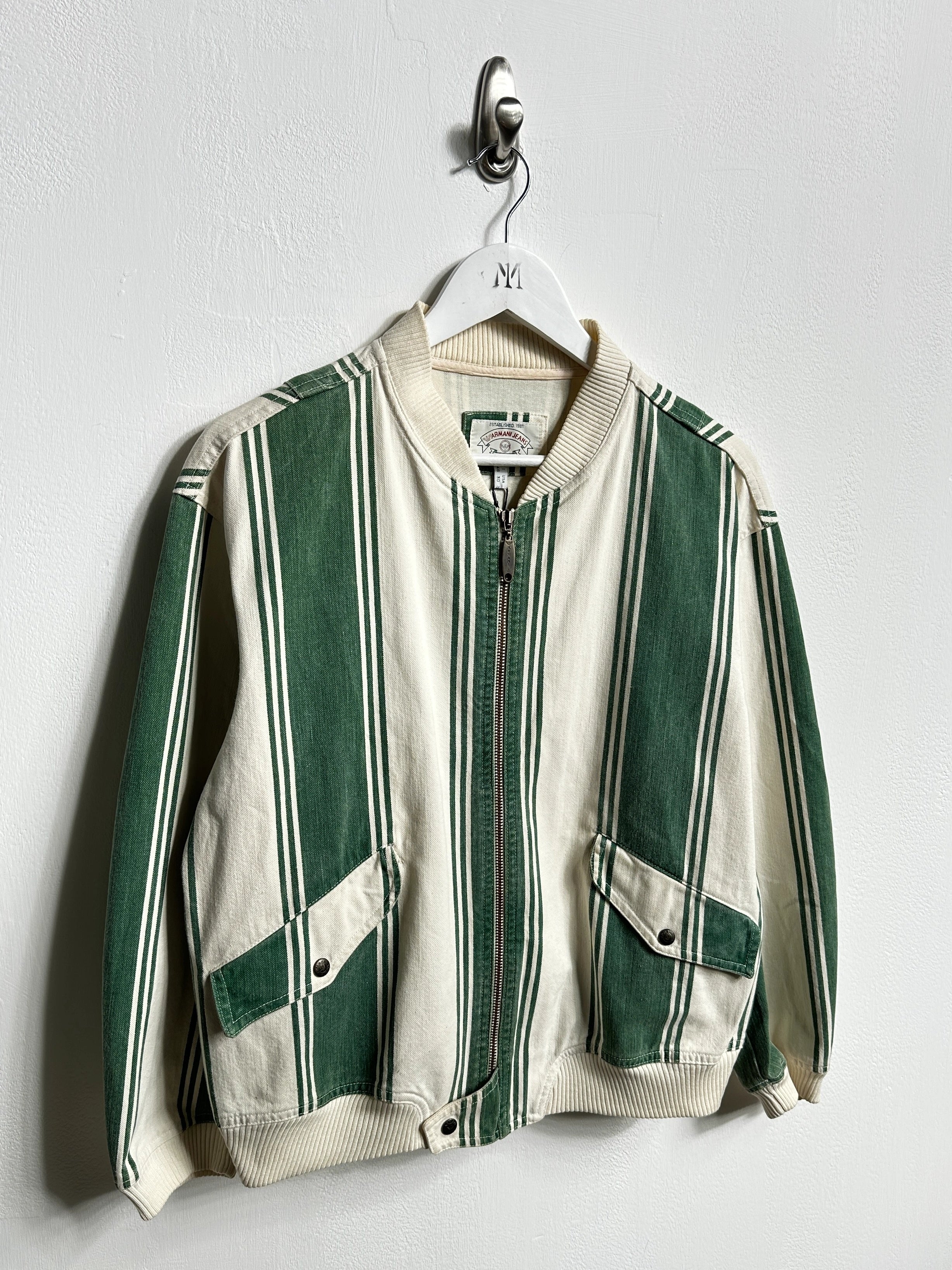 ARMANI JEANS - S/S 1992-1993 STRIPED COTTON BOMBER JACKET
