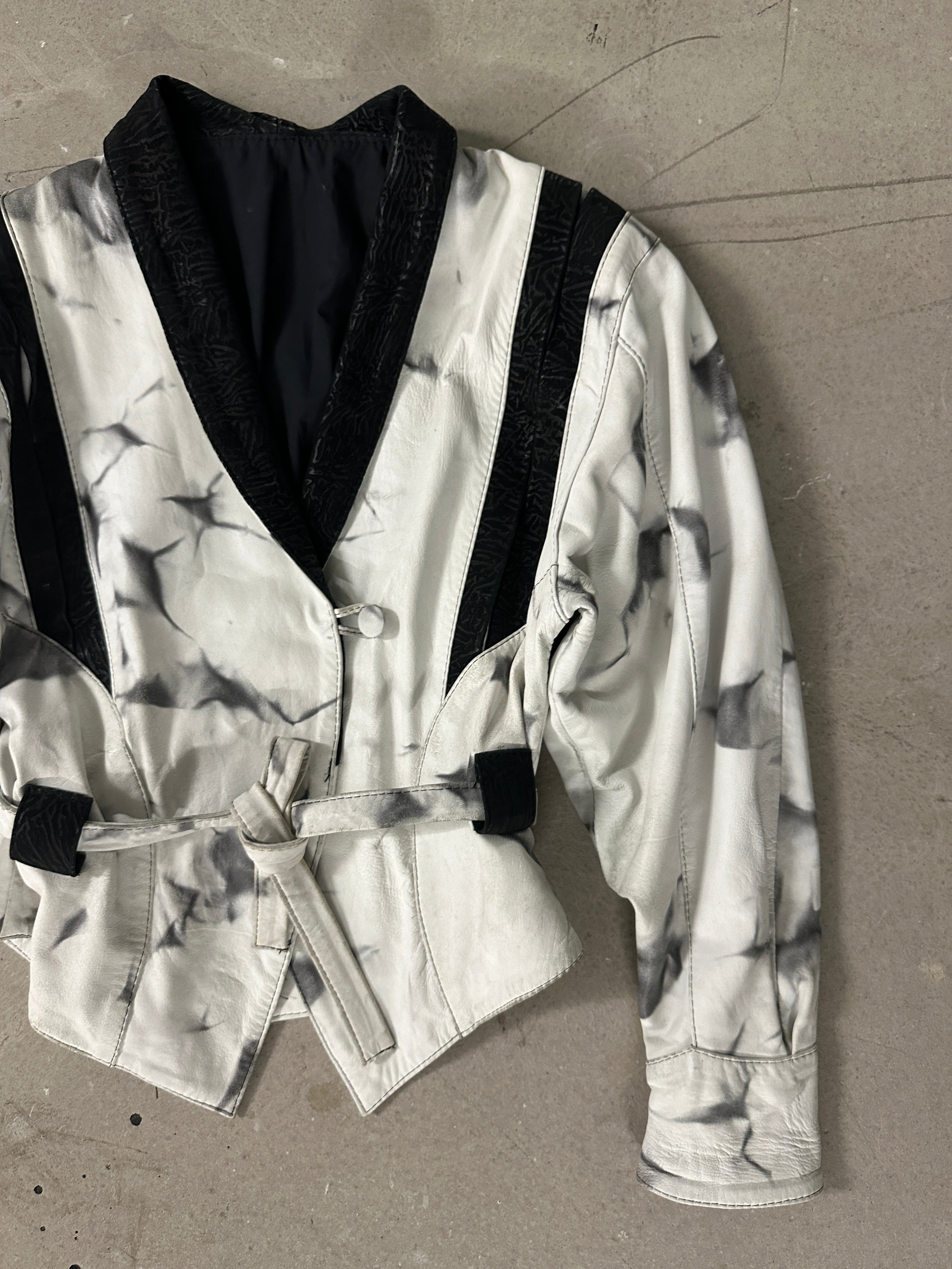 1980s MARBLE PRINT LEATHER JACKET