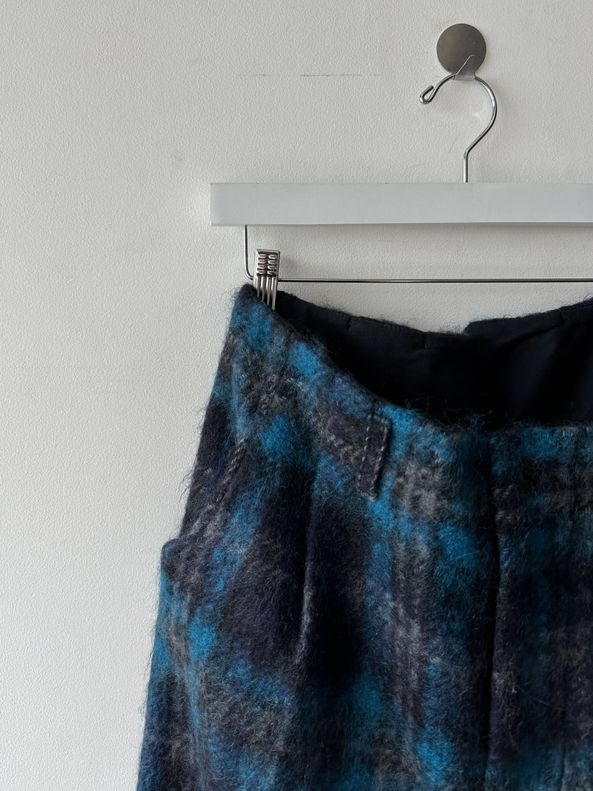 NICHOLAS DALEY - F/W 2021 CHECKED WOOL FRONT PLEATS TROUSERS