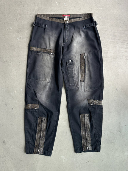 DANIELE ALESSANDRINI - 1990s SANDBLASTED CARGO TROUSERS