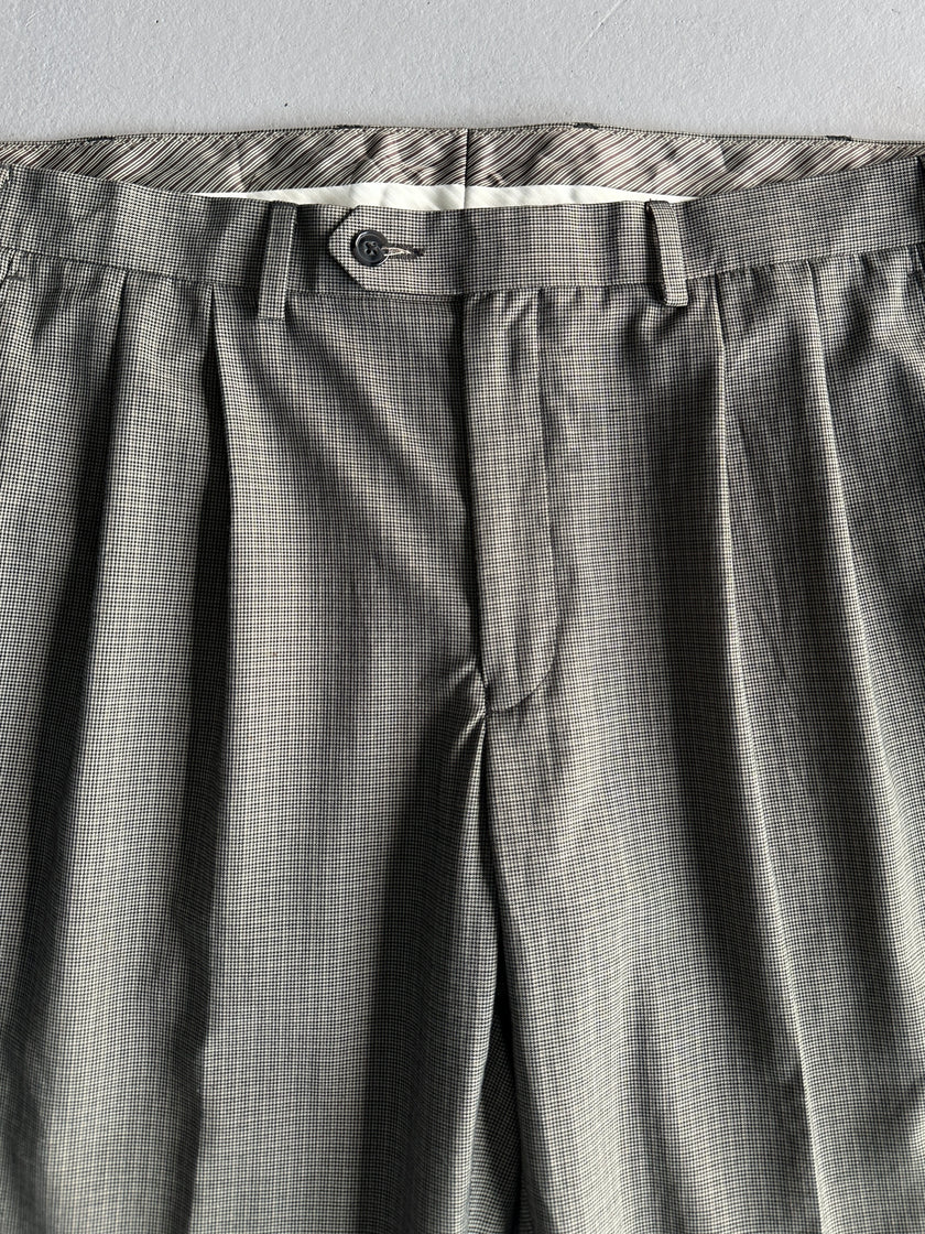 RALPH LAUREN - 2000s TURN UP HEM PLEATED TAILORED TROUSERS