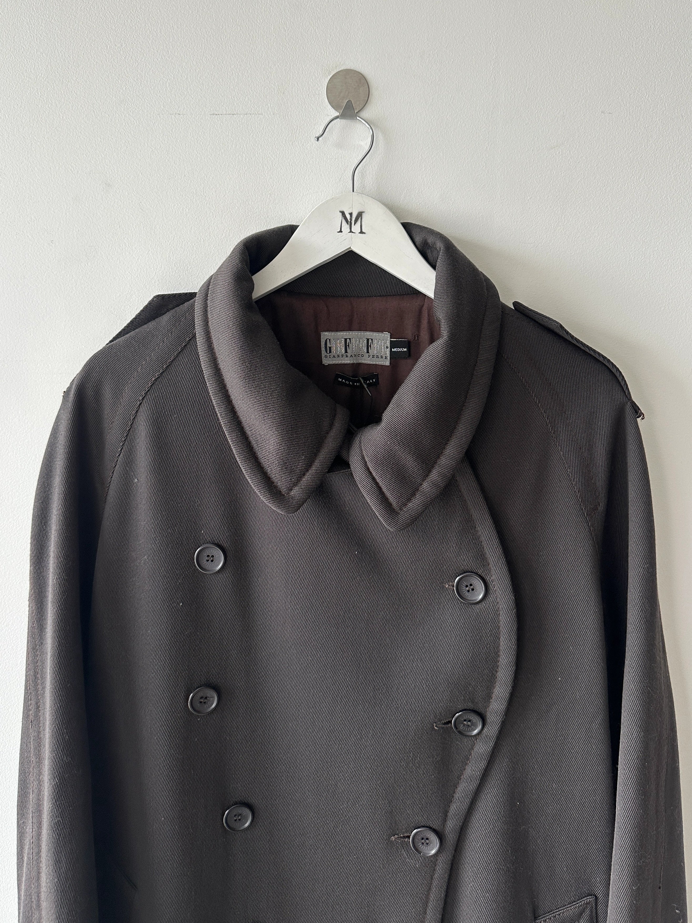 GIANFRANCO FERRÉ - 1990s DROPPED SHOULDERS FUNNEL NECK COAT