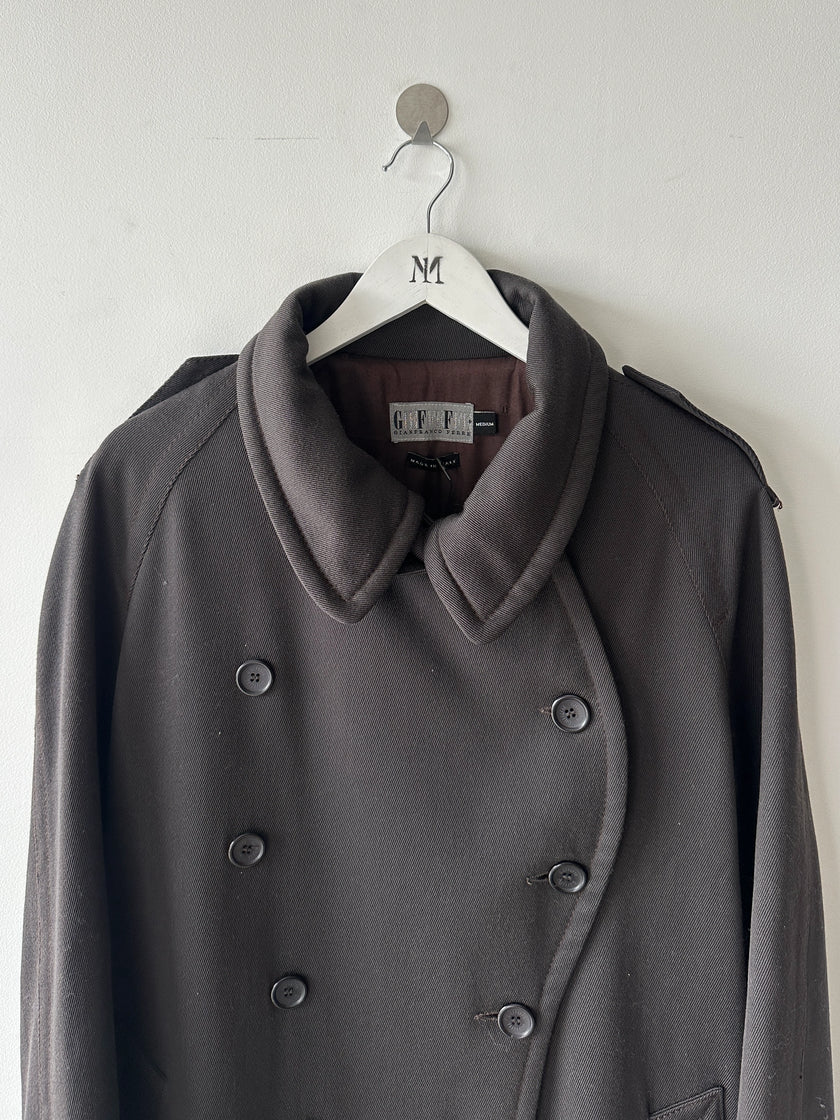 GIANFRANCO FERRÉ - 1990s DROPPED SHOULDERS FUNNEL NECK COAT
