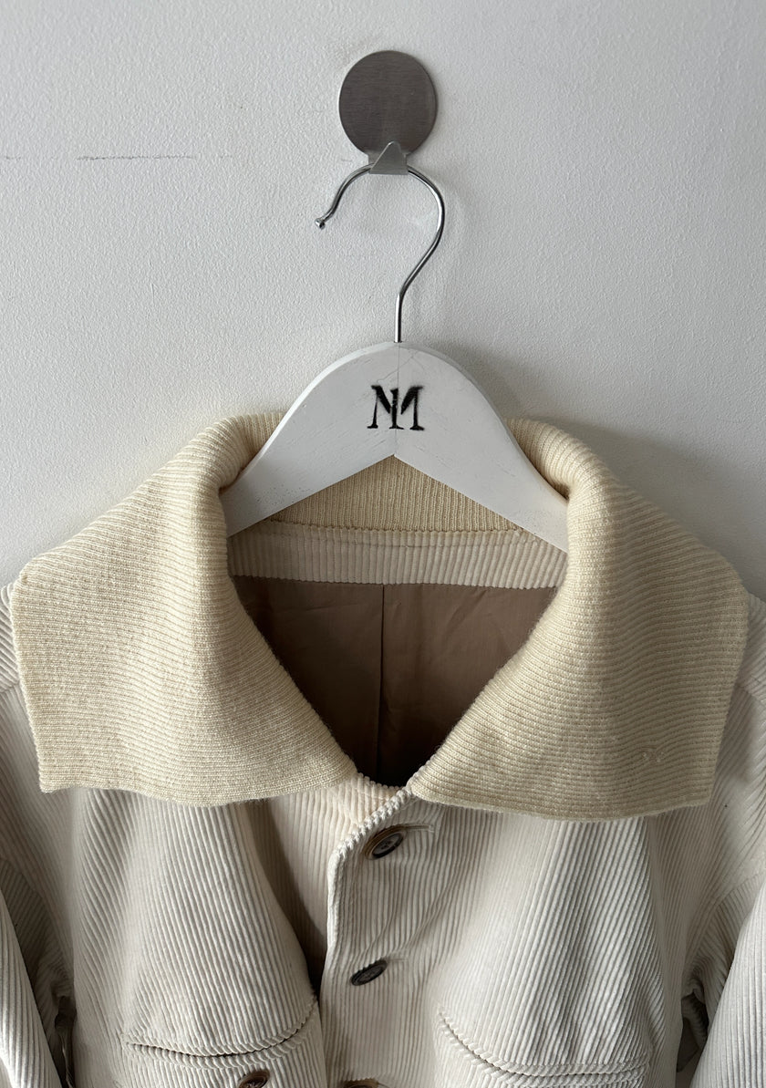 ISSEY MIYAKE - 1990s CROP FIT CORDUROY JACKET WITH SQUARE COLLAR