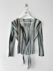 ISSEY MIYAKE - S/S 2015 PLEATED WRAP FRONT LONG SLEEVE TOP