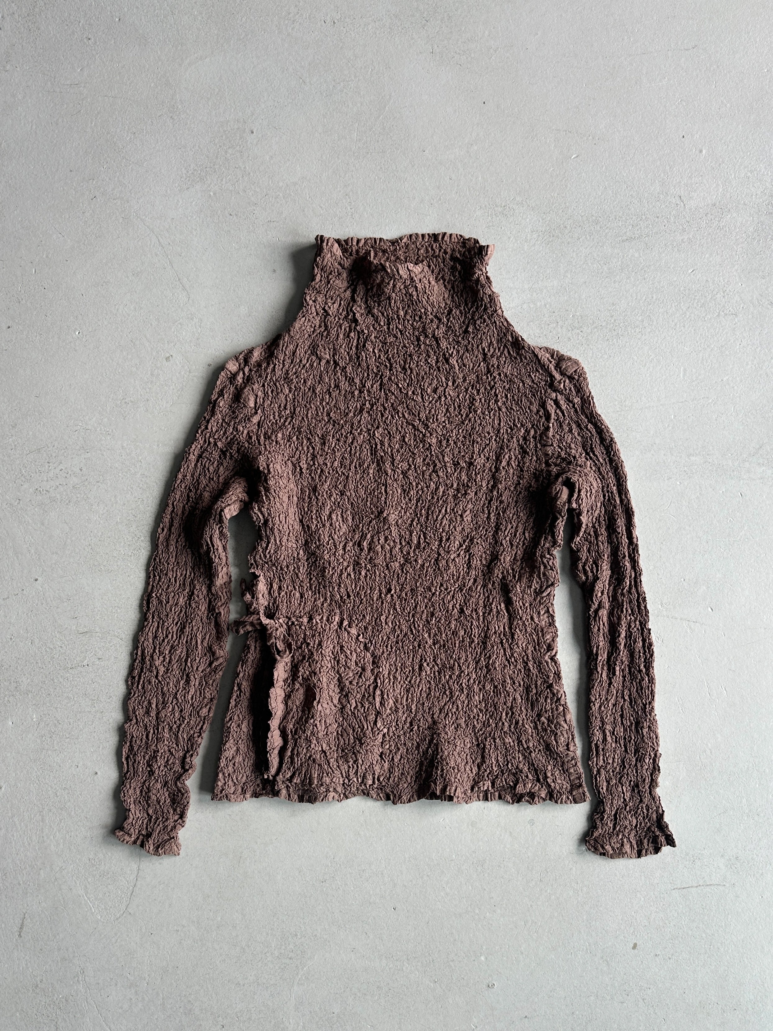 ISSEY MIYAKE ME CAULIFLOWER - 2000s LONG SLEEVE TOP WITH SIDE POCKET