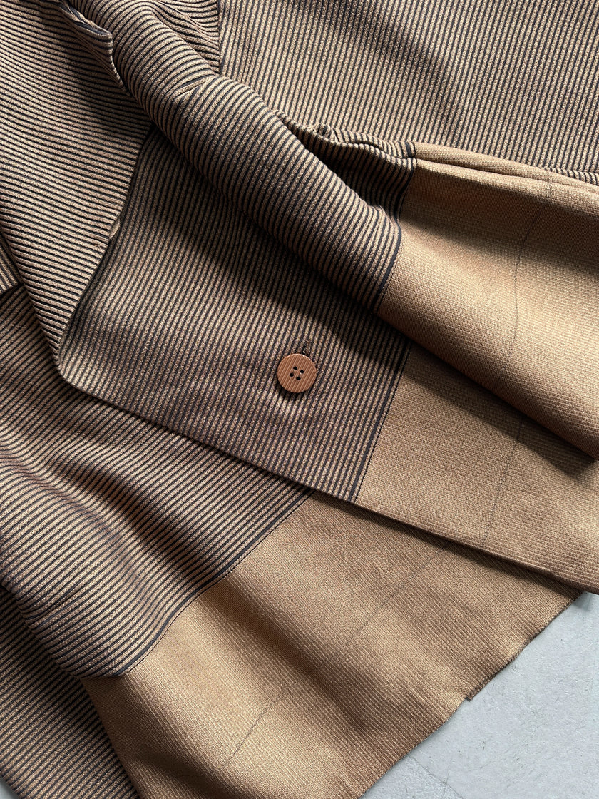 ISSEY MIYAKE - 2000s ASYMMETRICAL FRONT TWO TONE LIGHT JACKET