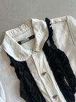 COMME DES GARÇONS - A/W 2010 RUFLLED FRONT SILKY LONG SLEEVE SHIRT
