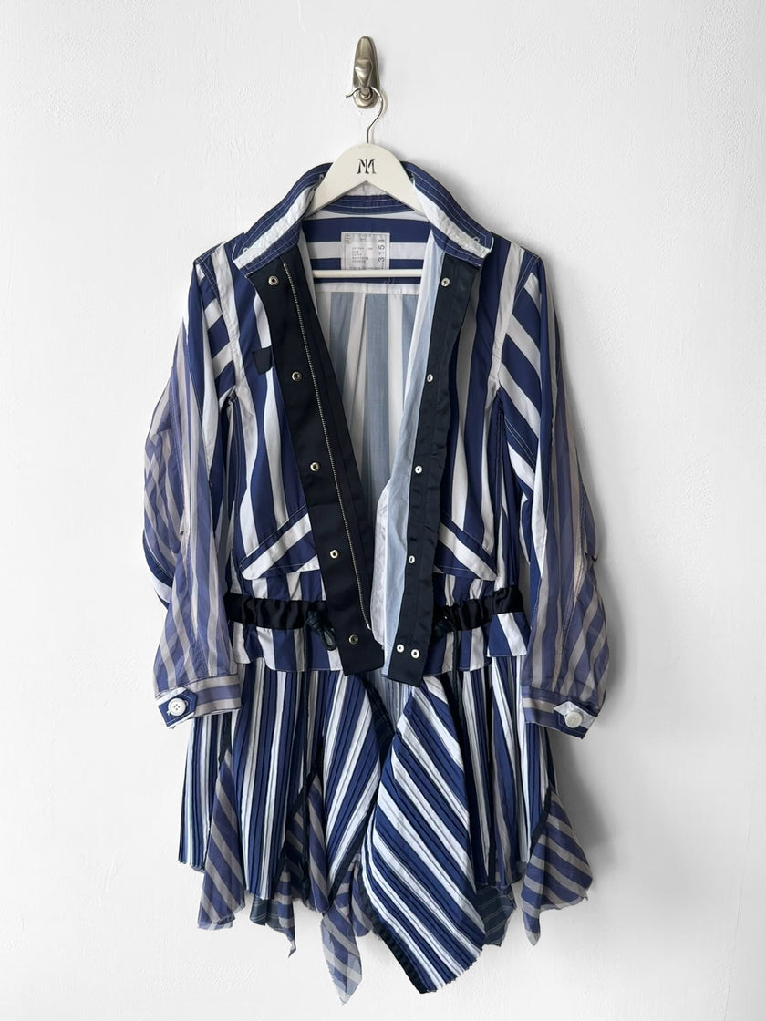 SACAI - F/W 2017 STRIPED JACKET WITH ASYMMETRICAL LAYERED HEM