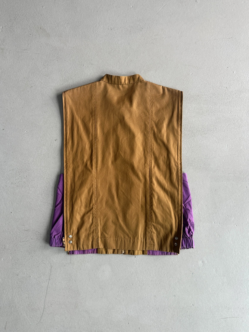 JACQUES ESTEREL - 1970s 2 in 1 ZIPPABLE VEST JACKET