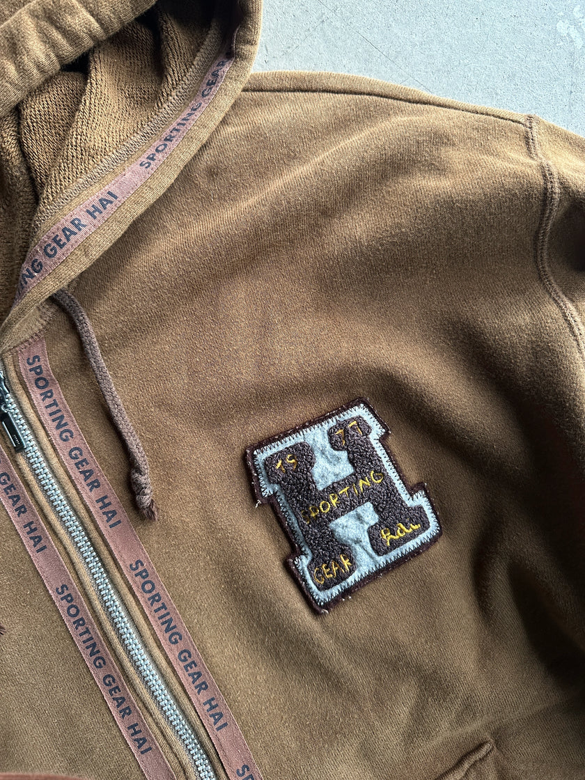 ISSEY MIYAKE HAI SPORTING GEAR - 1980s ZIPPED HOODED SWEATER