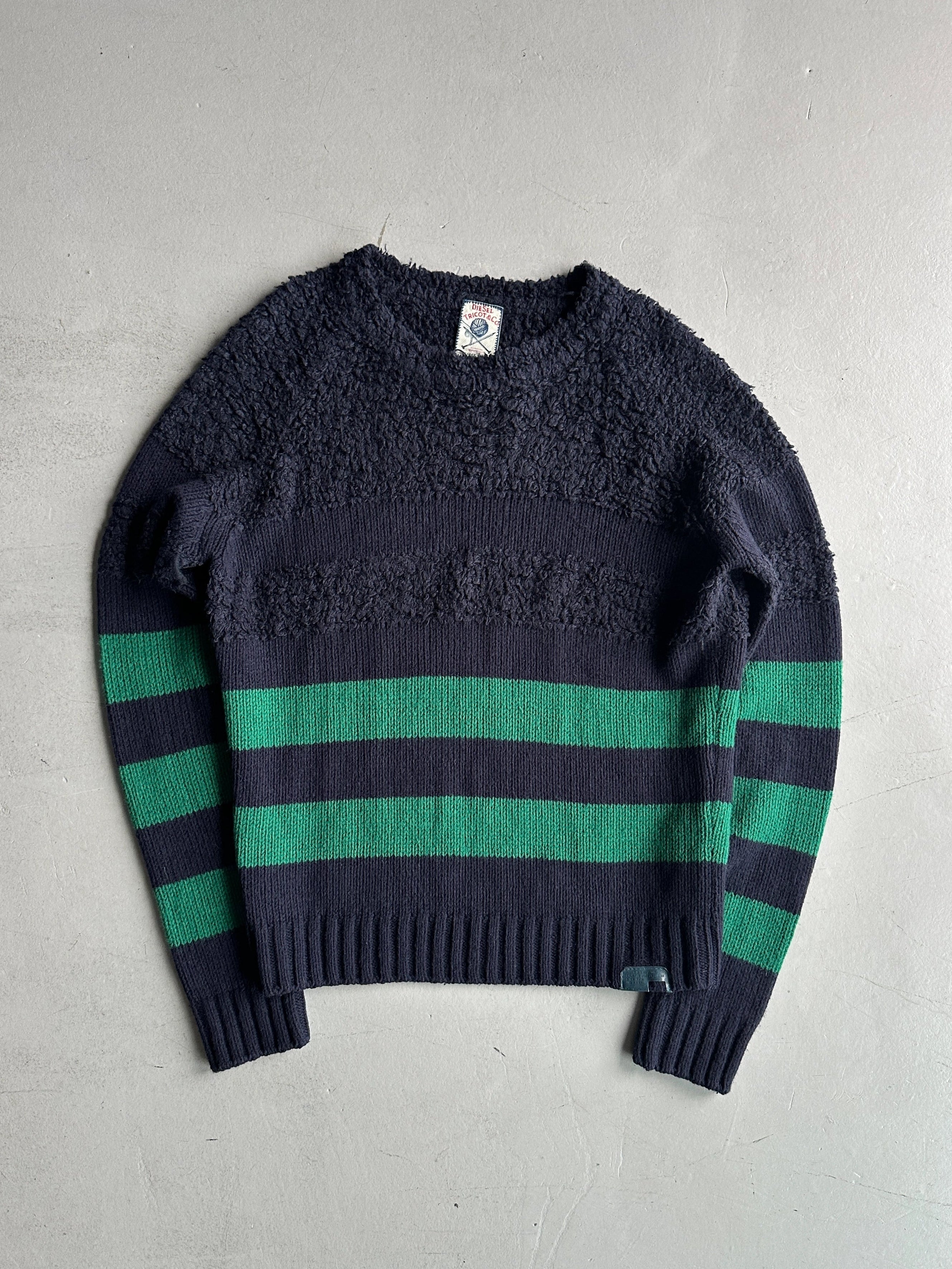 DIESEL - 2000s BOUCLE TEXTURED UPPER BODY CREWNECK JUMPER