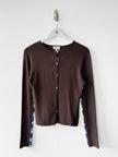 FENDI - 1990s CARDIGAN WITH CONTRASTING STRIPED DETAILS