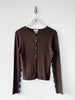 FENDI - 1990s CARDIGAN WITH CONTRASTING STRIPED DETAILS
