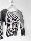 ISSEY MIYAKE - S/S 2015 GEOMETRIC PRINT LONG SLEEVE TOP