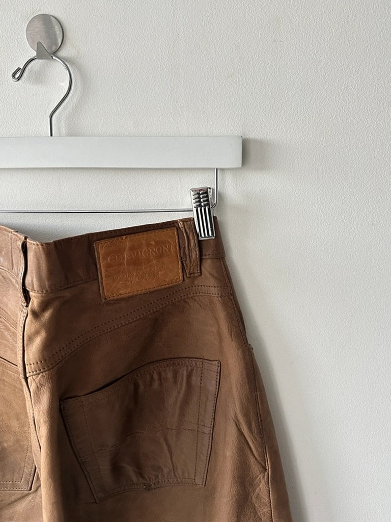CHEVIGNON - early 1990s LEATHER TROUSERS
