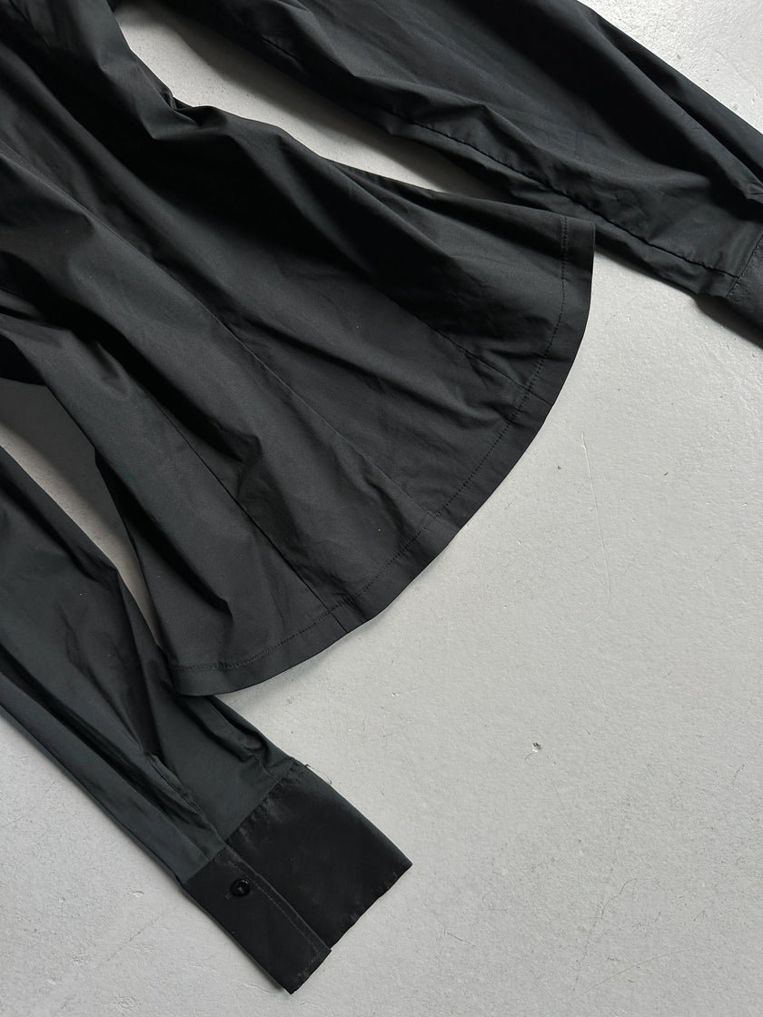 1990s EXTRA WIDE COLLAR BUTTONED BLOUSE