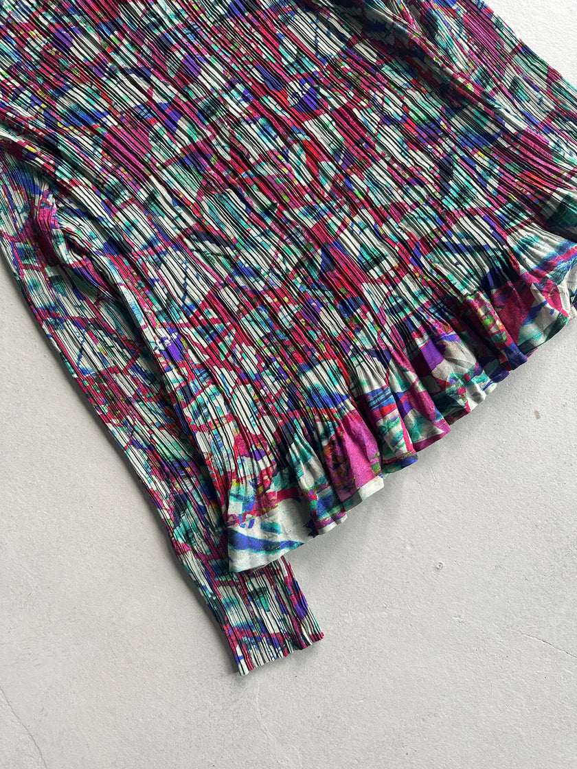 ISSEY MIYAKE FÈTE - S/S 2008 ABSTRACT PRINT BUTTONED BLOUSE