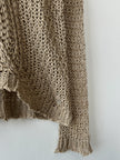 ARMANI JEANS - 2000s OPEN WEAVE KNIT LONG SLEEVE TOP