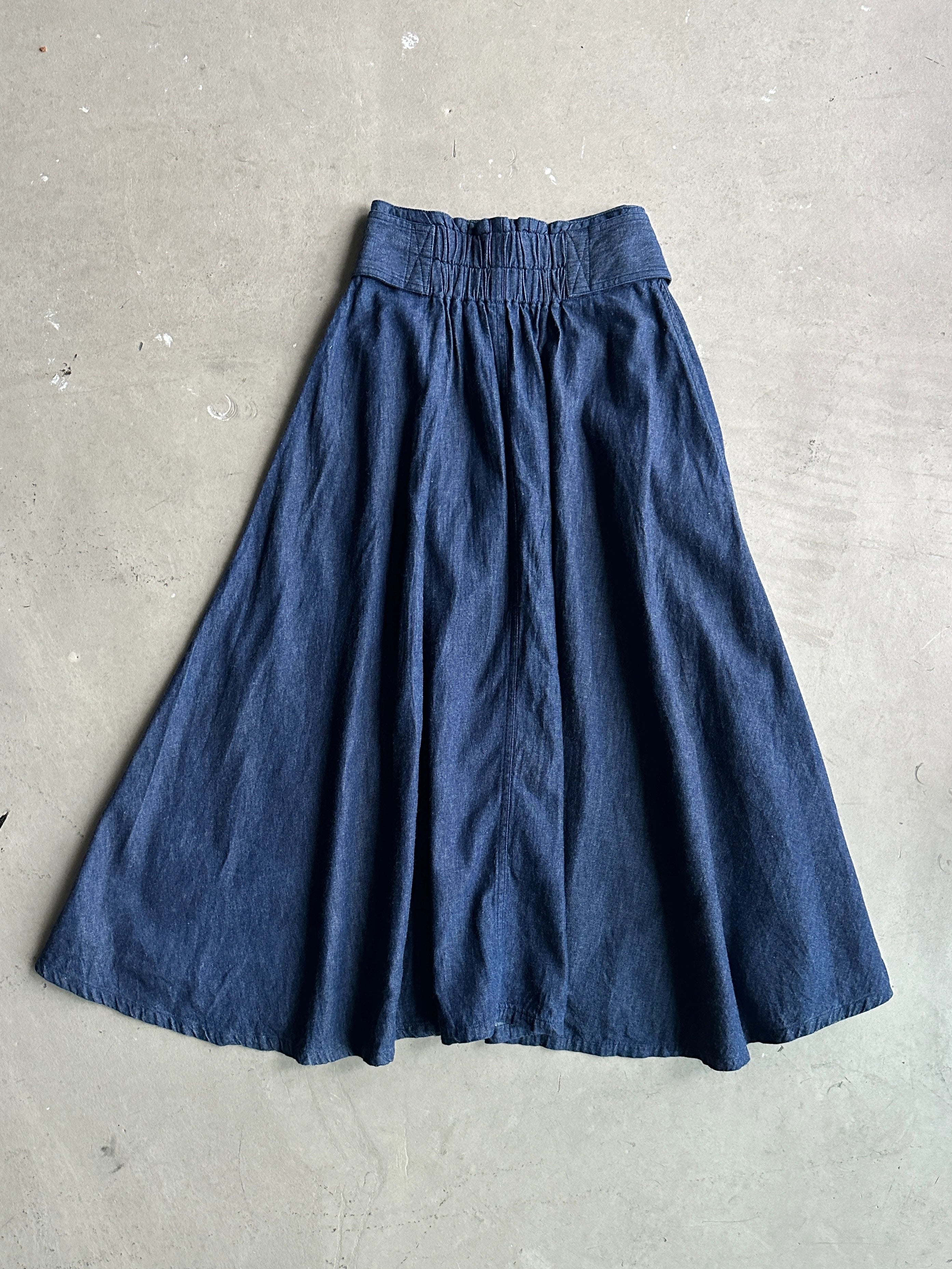 PLANTATION ISSEY MIYAKE - 1980s HIGH WAIST DENIM SKIRT