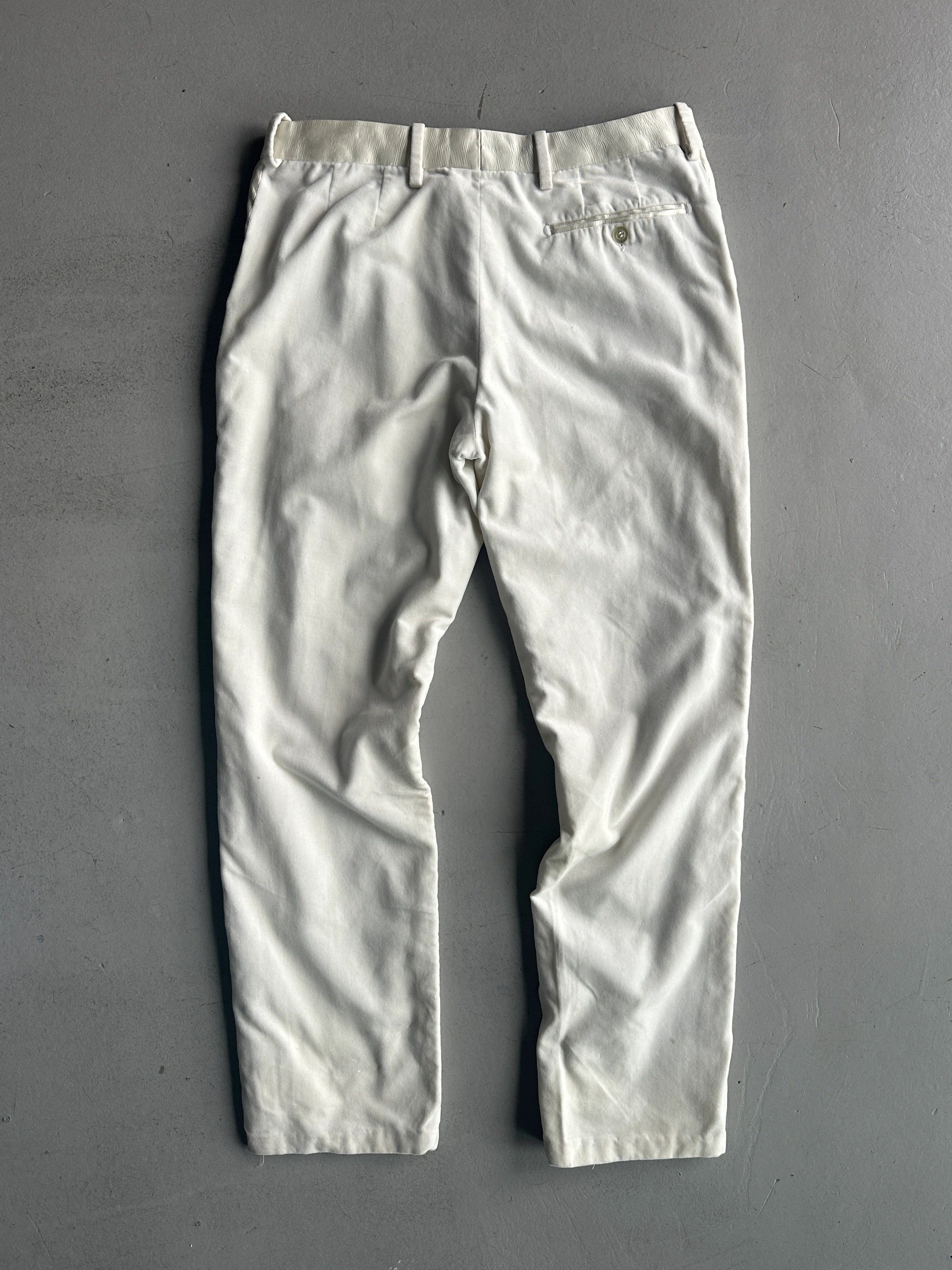 DOLCE & GABBANA - early 2000s STRAIGHT FIT TROUSERS WITH SILK BAND AT WAIST
