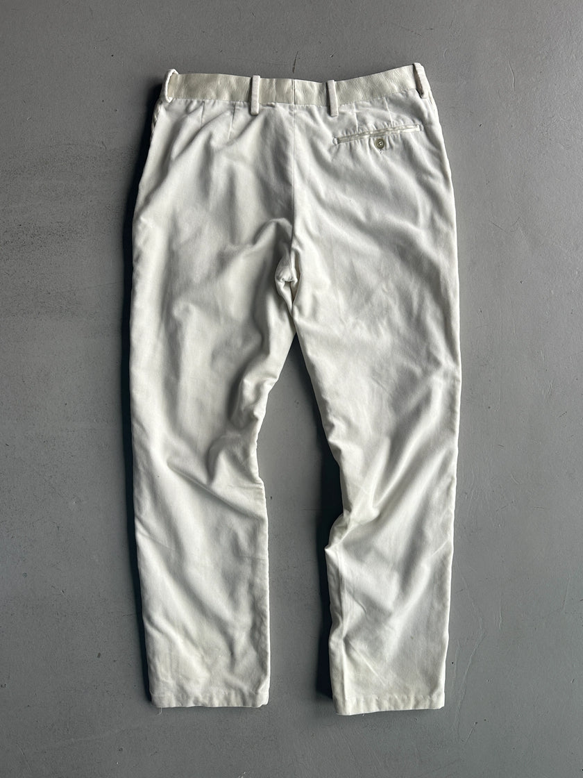 DOLCE & GABBANA - early 2000s STRAIGHT FIT TROUSERS WITH SILK BAND AT WAIST