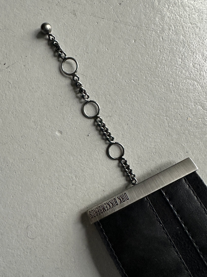DIRK BIKKEMBERGS - S/S 1998 WIDE LEATHER BELT WITH METAL CHARM DETAIL