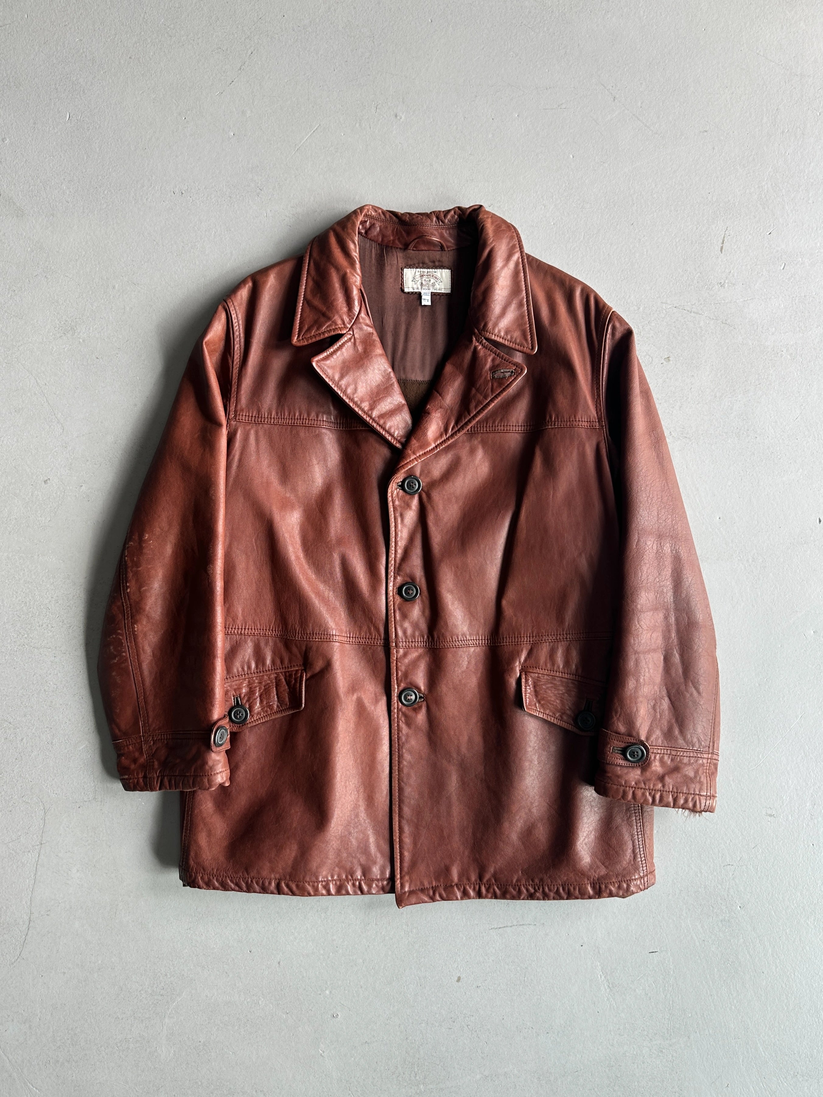 ARMANI JEANS - 1990s STRAIGHT FIT LEATHER JACKET