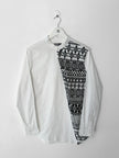 ITALIAN LABEL 2000s MANDARIN COLLAR ASYMMETRIC LONG SLEEVE SHIRT