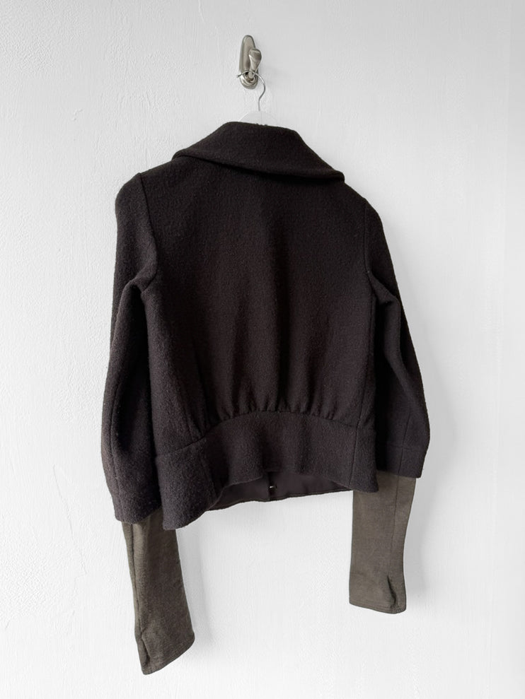EMPORIO ARMANI - F/W 2015 WOOL JACKET WITH LAYERED SLEEVE