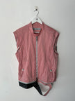 BIKKEMBERGS - early 2000s 2 IN 1 NYLON JACKET GILET WITH ZIP OFF LEATHER HEM PANEL