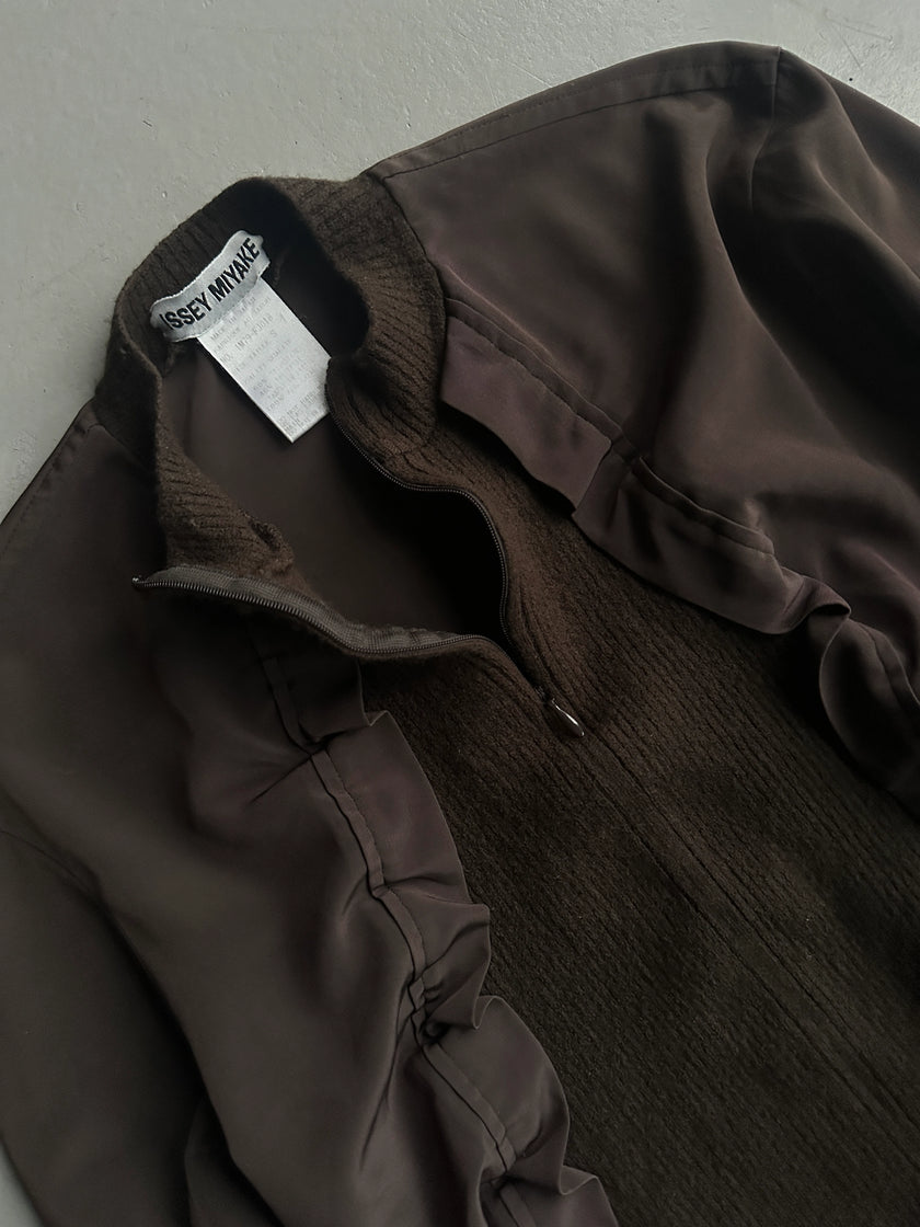 ISSEY MIYAKE - F/W 2007 ASYMMETRICAL RUFFLED FRONT LONG SLEEVE TOP