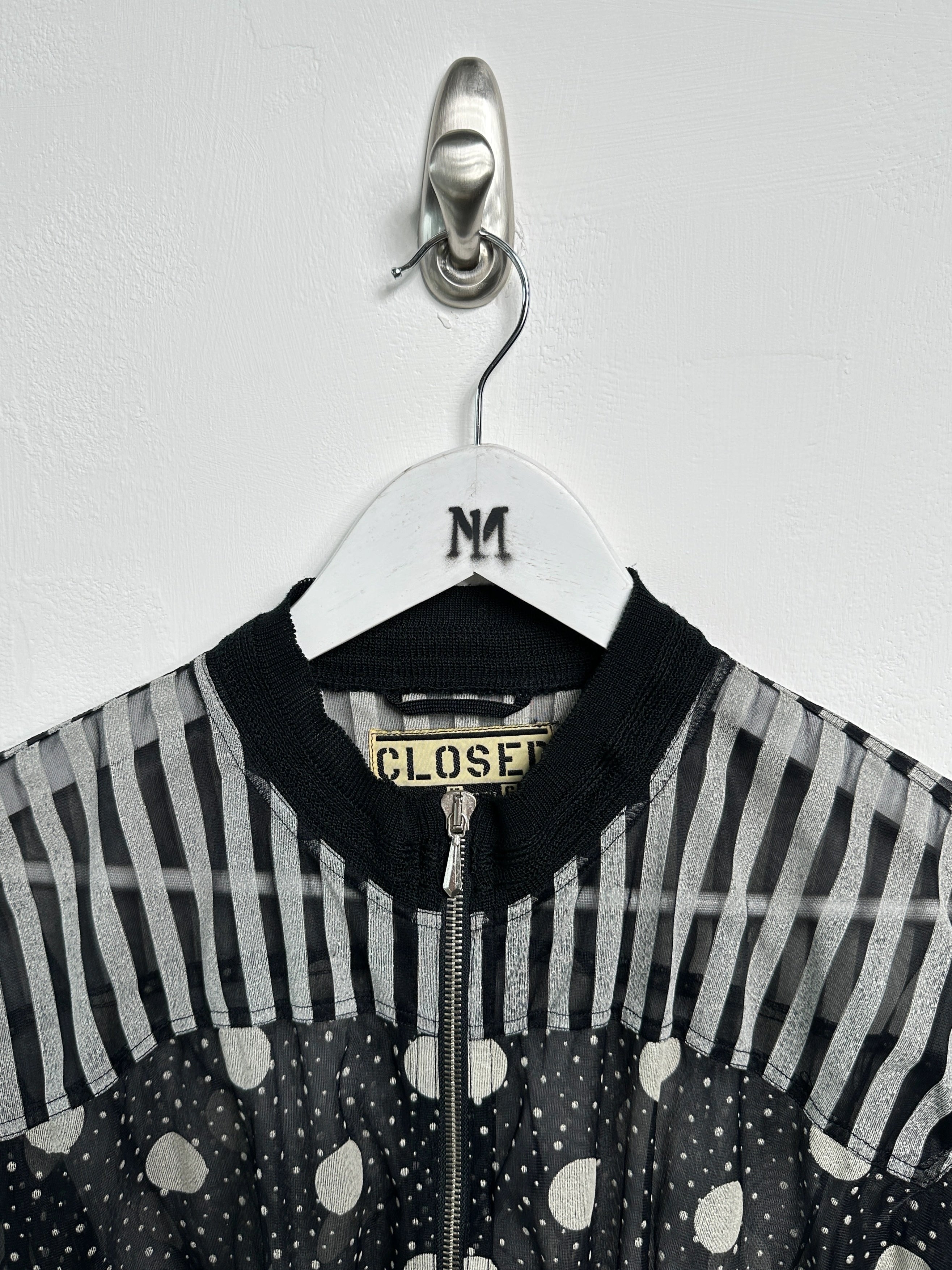 MARITHÉ + FRANÇOIS GIRBAUD x CLOSED - 1980s PANELED WAIST SHEER ZIPPED JACKET
