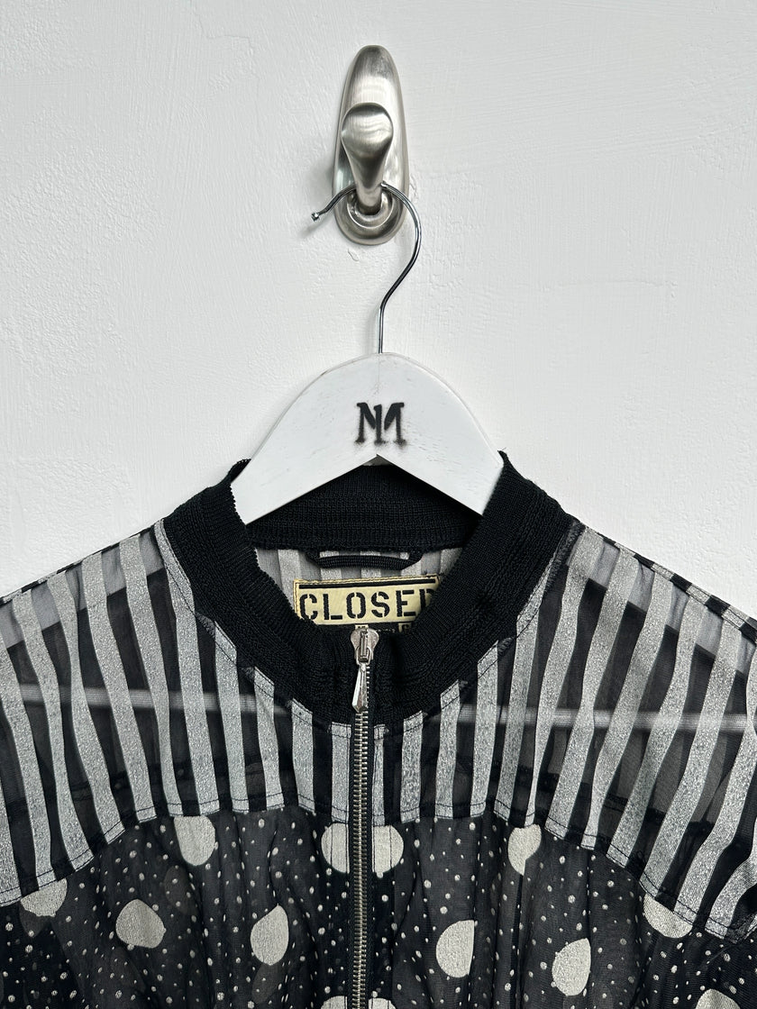 MARITHÉ + FRANÇOIS GIRBAUD x CLOSED - 1980s PANELED WAIST SHEER ZIPPED JACKET