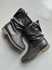 BIKKEMBERGS - 2000s WOVEN FRONT ANKLE BOOTS