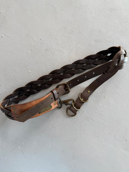 ARMANI JEANS - early 2000s BRAIDED LEATHER BELT