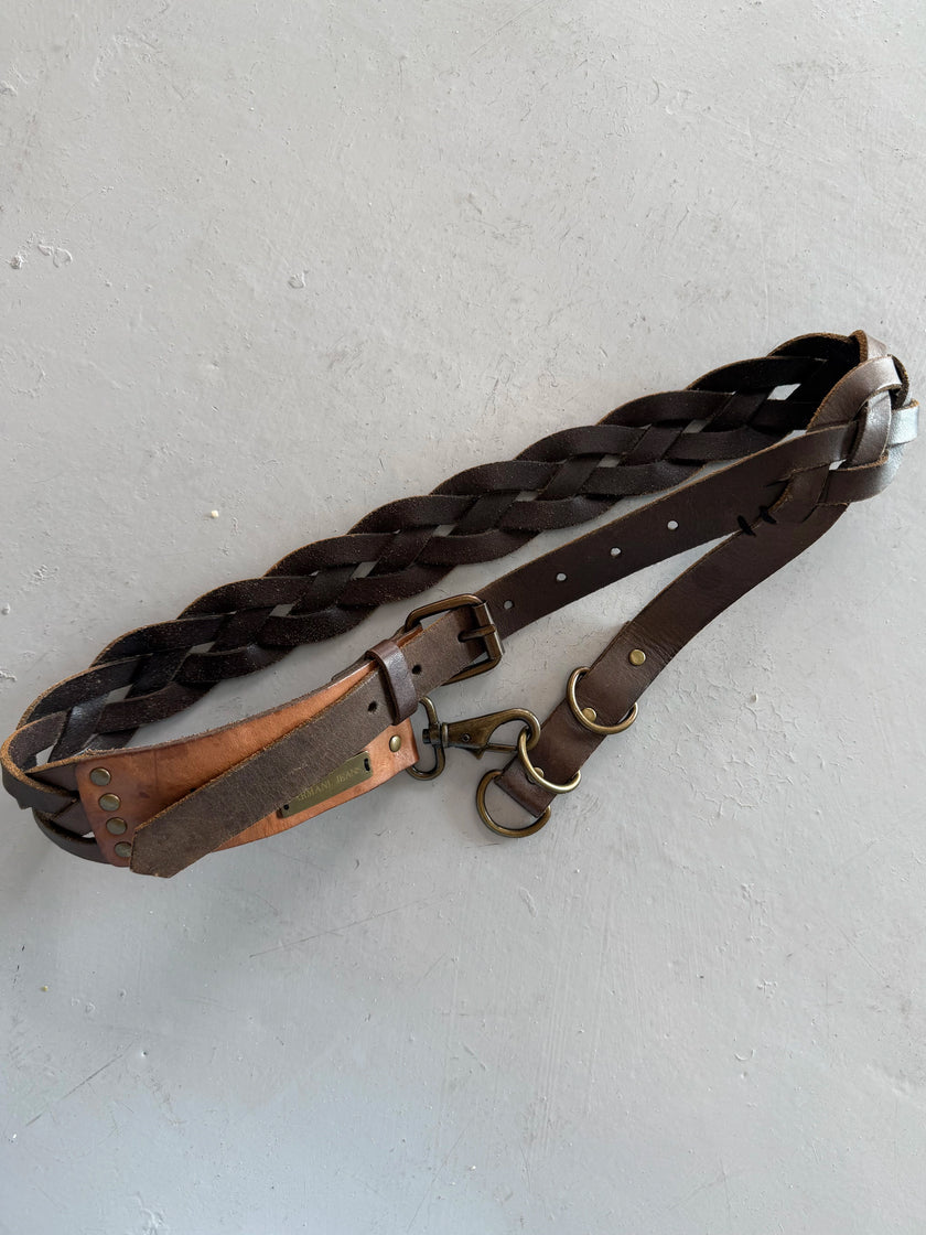 ARMANI JEANS - early 2000s BRAIDED LEATHER BELT