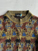 1980s JACQUARD PRINT ROUND NECK KNIT JUMPER