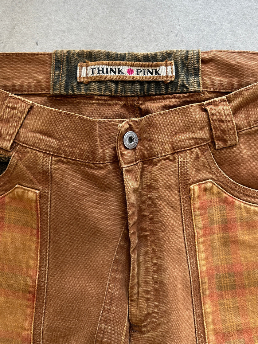 1980s SANDBLASTED JEANS WITH CONTRASTING POCKETS
