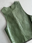 CALUGI E GIANNELLI - 1980s FROG MOTIFS LEATHER BUTTONED VEST GILET