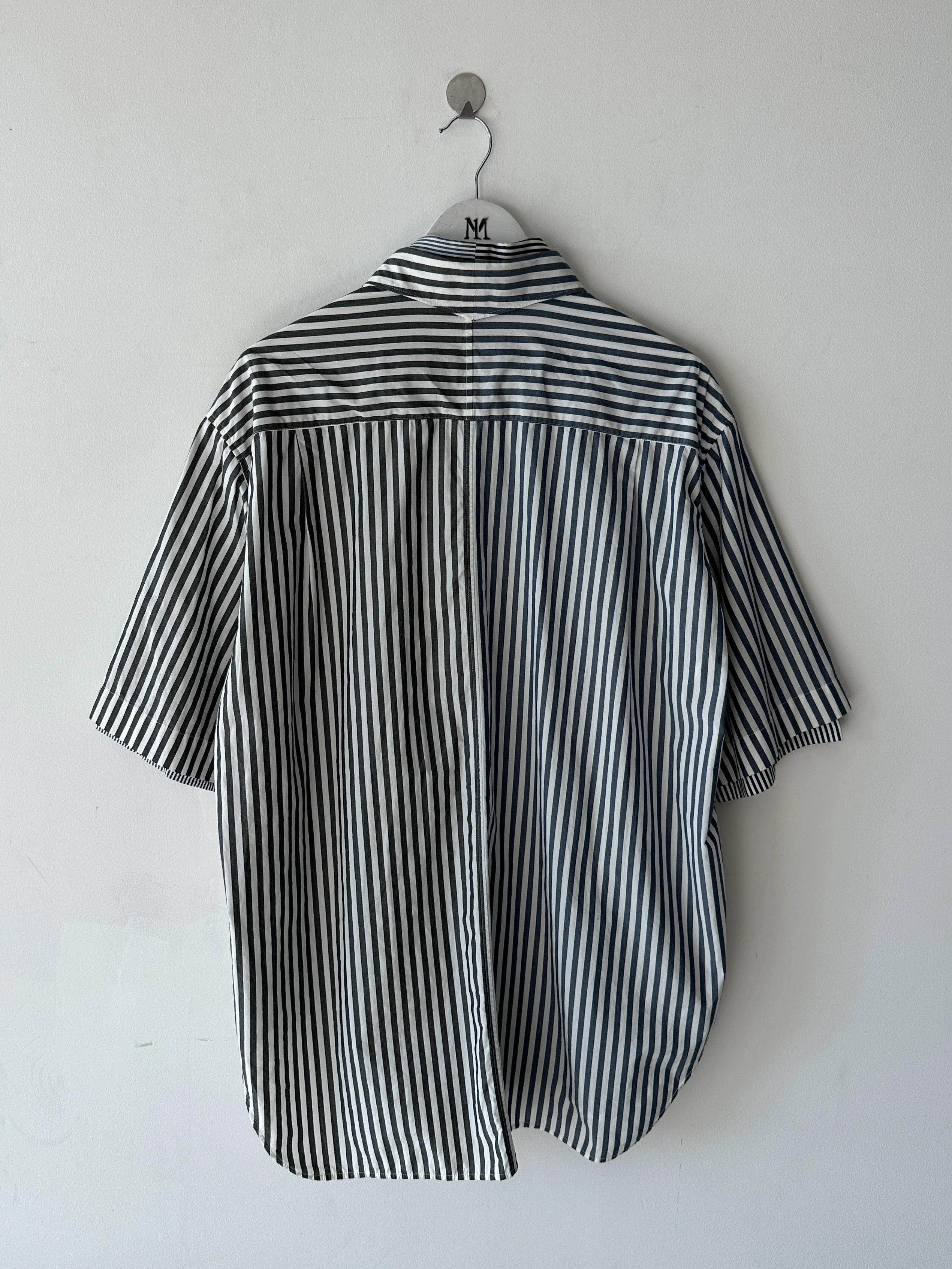 YOHJI YAMAMOTO Y'S - late 2000s DOUBLE LAYER SHORT SLEEVE SHIRT