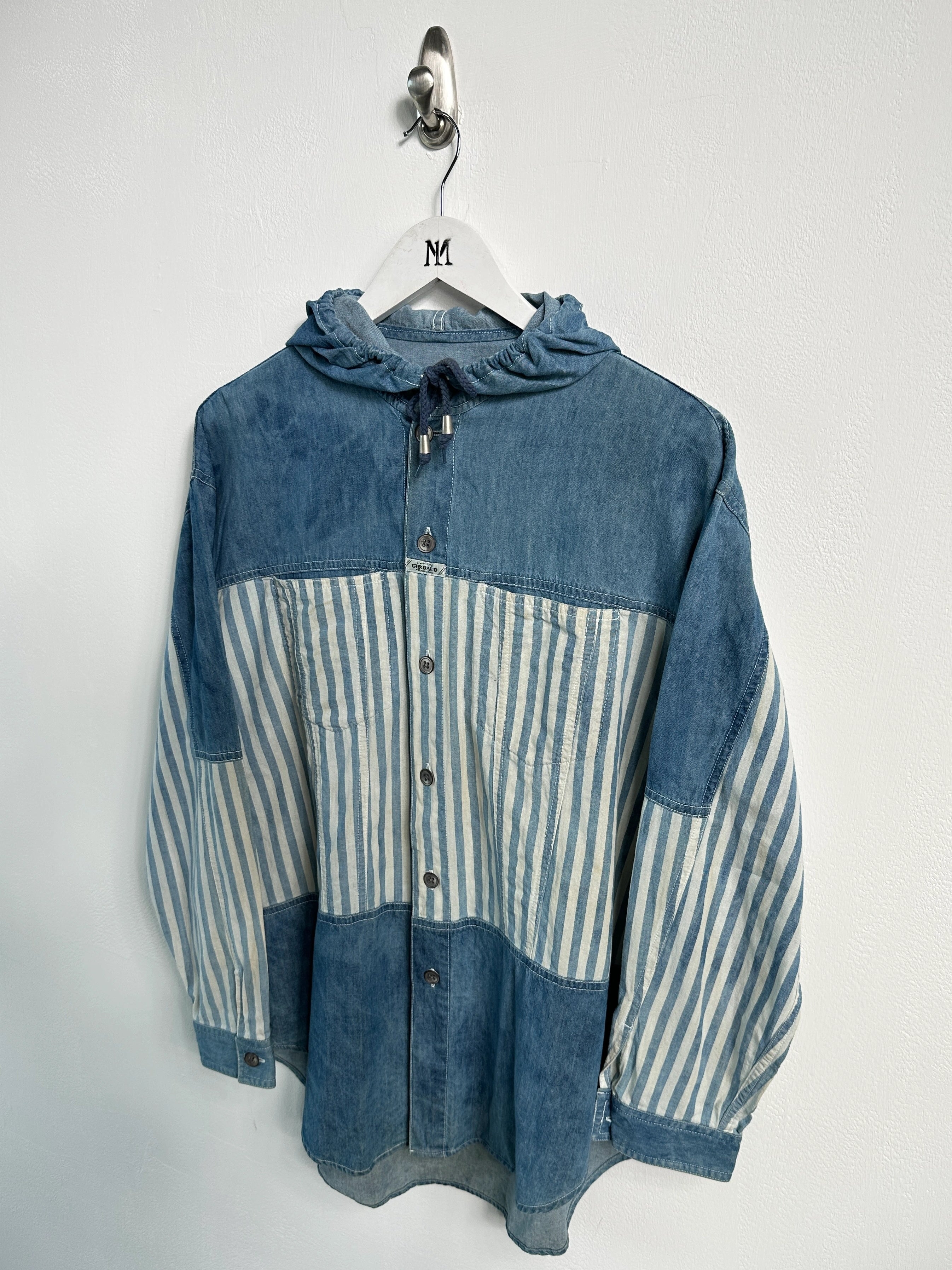 MARITHÉ + FRANÇOIS GIRBAUD - 1990s STONE WASHED HOODED DENIM SHACKET