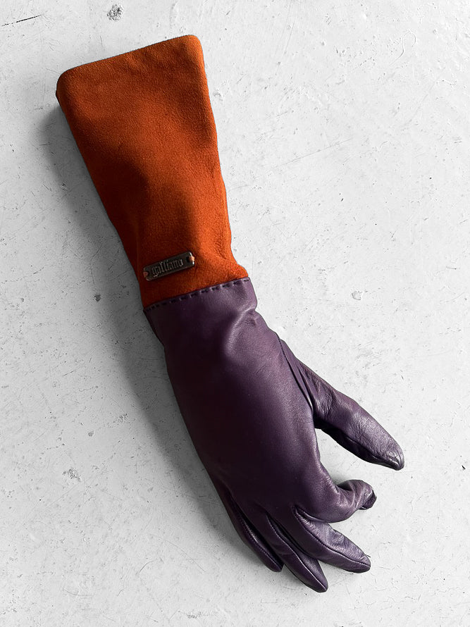 GALLIANO by JOHN GALLIANO - circa 2008 TWO TONE LEATHER AND SUEDE GLOVES