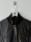 VERSACE - 2000s CROP FIT LEATHER JACKET WITH BONDAGE DETAILS